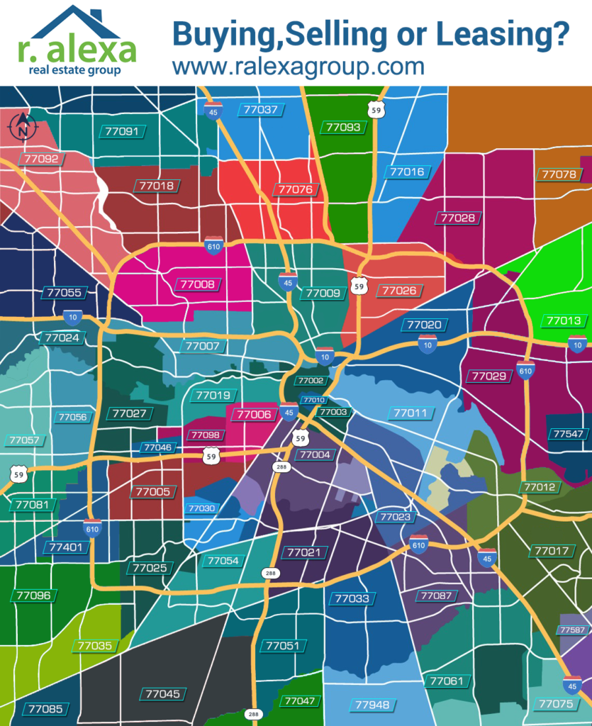 Houston Zip Code Map - Sell for a Flat Fee